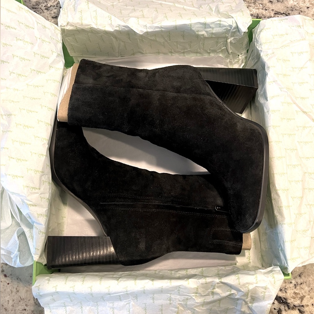 Sam Edelman Ivette Black Suede Boots Size 7